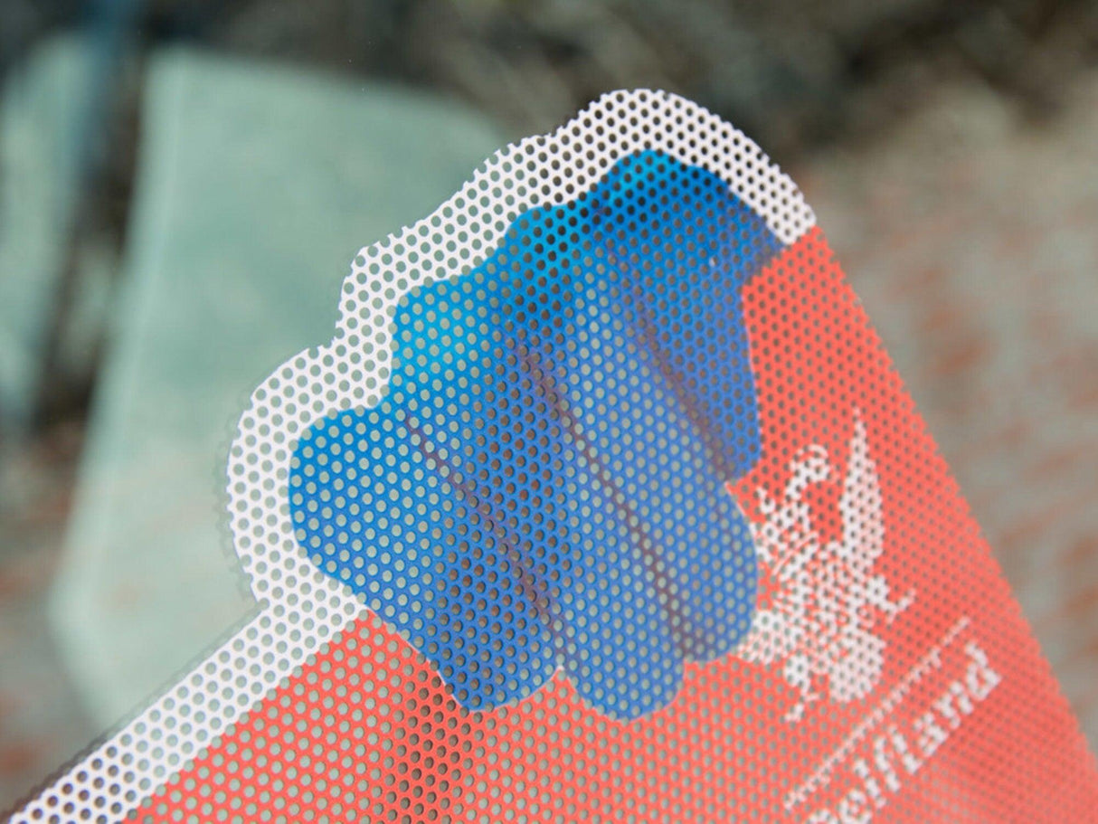 Custom one way window film privacy decal showing a stylish design with a hand pattern for elegant window covering.