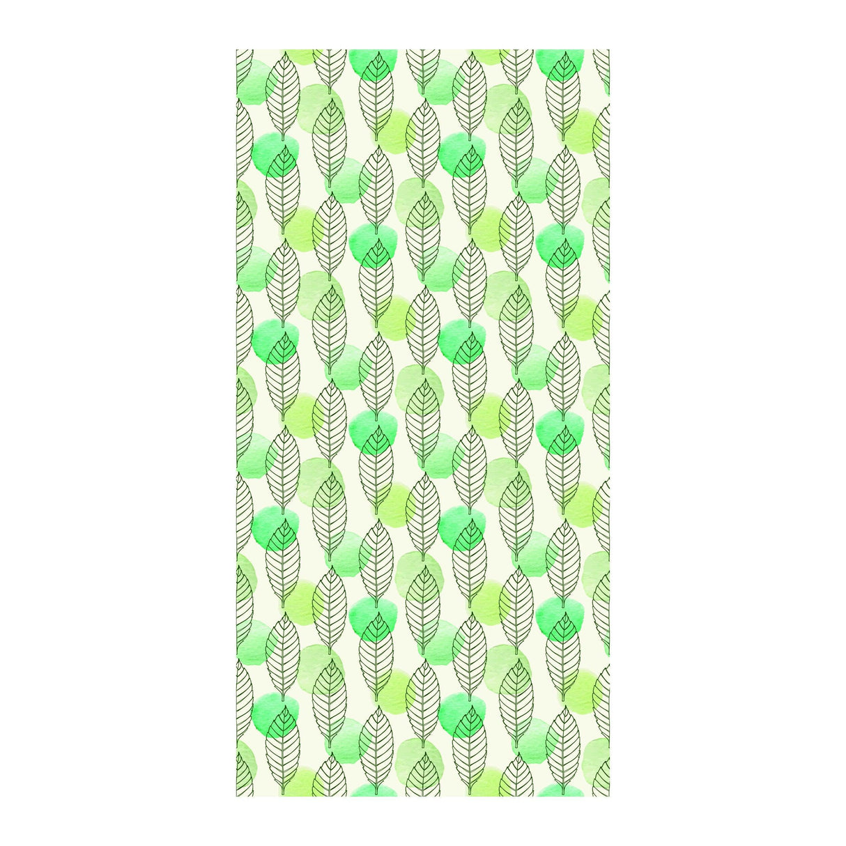 Leaf window privacy glass film featuring a frosted etched design with green leaf patterns, ideal for home decor.