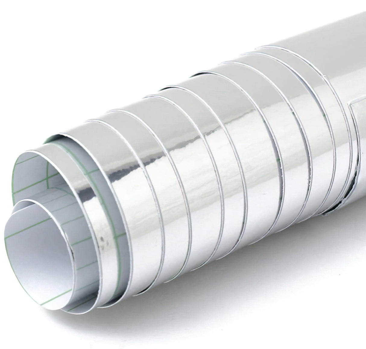 Roll of silver chrome vinyl wrap, perfect for interior sticker decals and stylish home makeovers.