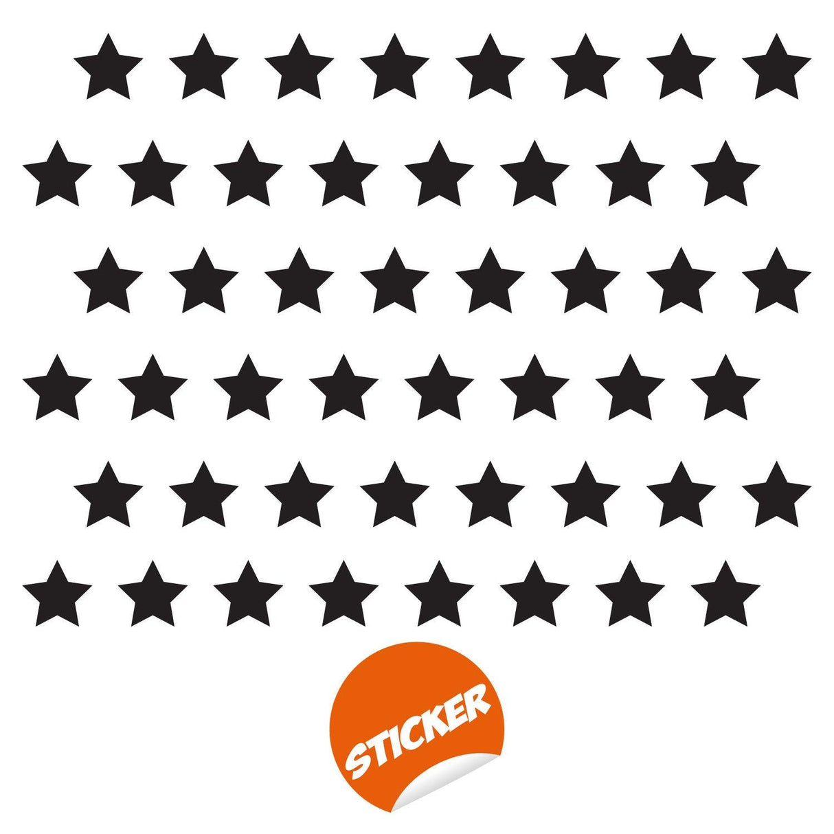 40 black star wall decals for nursery, removable vinyl stickers for kids' room decor.