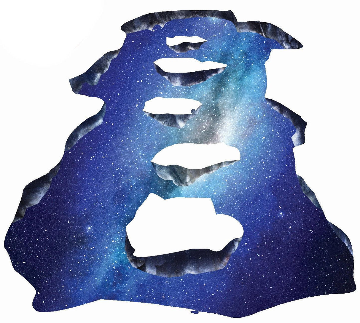 3D floor space portal hole decal featuring galaxy art design for kid and teen decor in living room or bathroom.