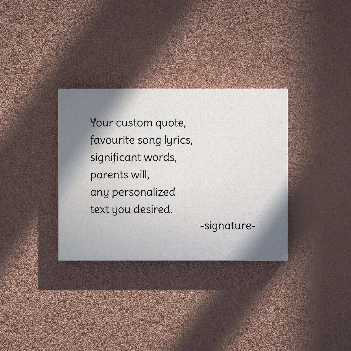 Customized canvas artwork featuring personalized quotes and messages for uplifting wall decor.