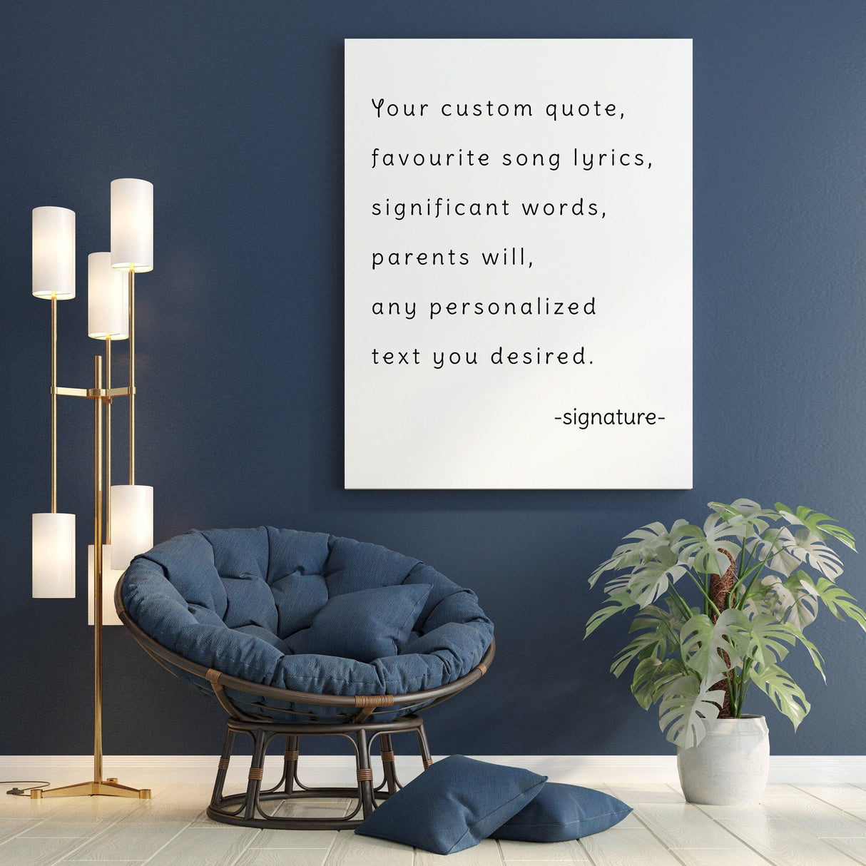 Customized canvas artwork featuring personalized quotes and song lyrics for inspiring home decor.