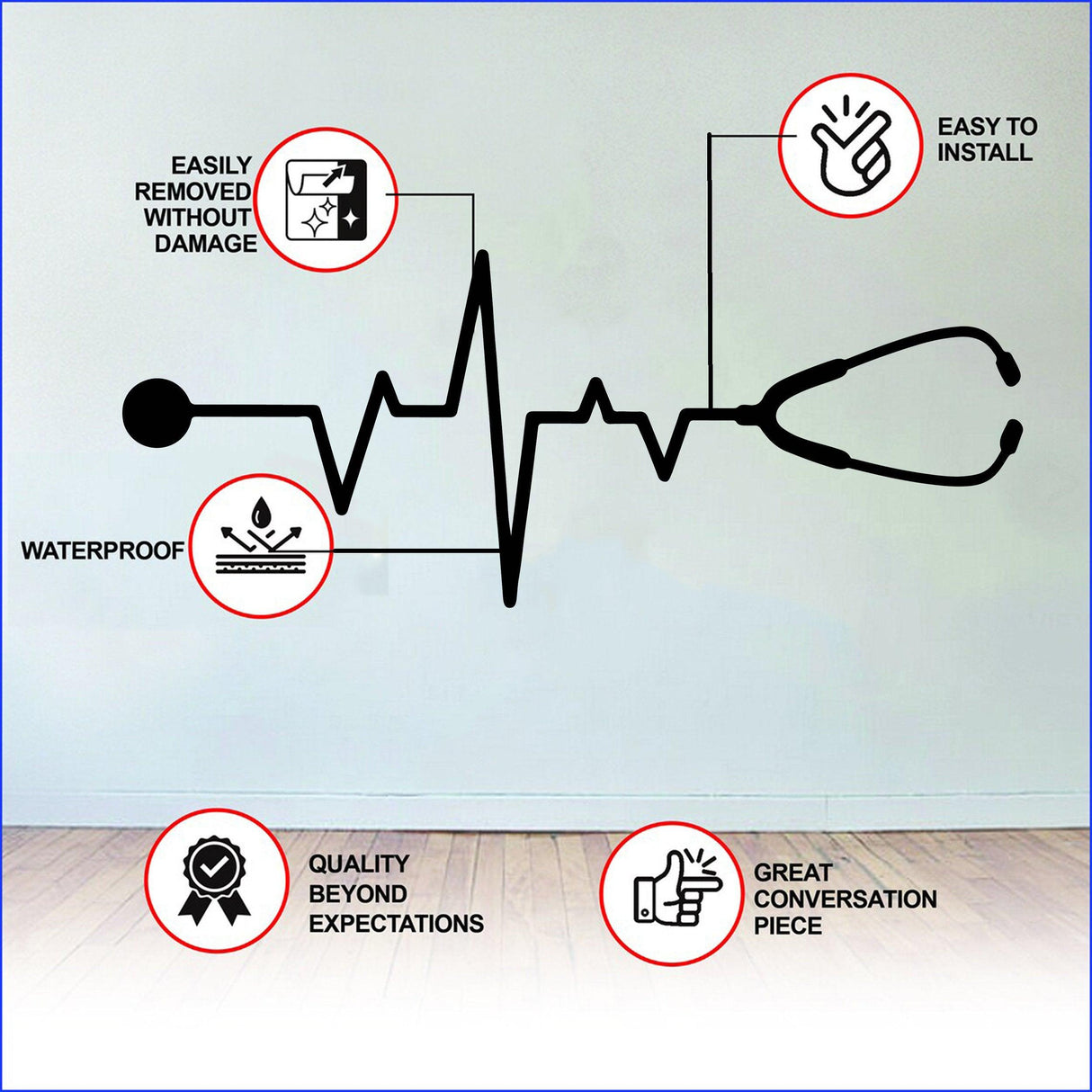 Emt Paramedic Wall Sticker features benefits like waterproof, easy installation, and quality craftsmanship for medical professionals.