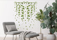 Hanging Vine Wall Sticker featuring green ivy leaves, ideal for enhancing living room decor.