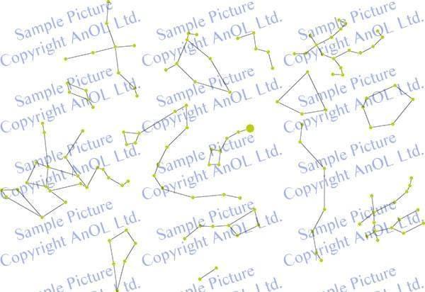 Various glow-in-the-dark constellation decals for a starry night sky theme.