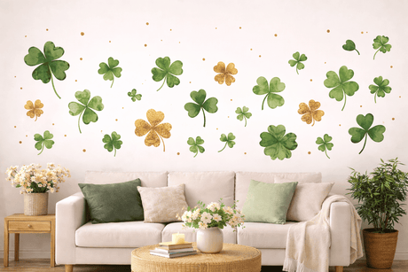 St. Patrick’s Day Wall Decor Ideas with Green Peel-and-Stick Stickers