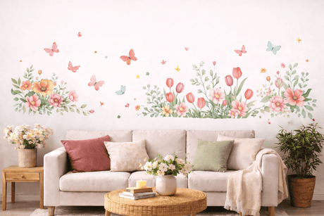 Spring wall decal color, scale and placement ideas