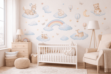 Pastel baby room decal theme and placement ideas