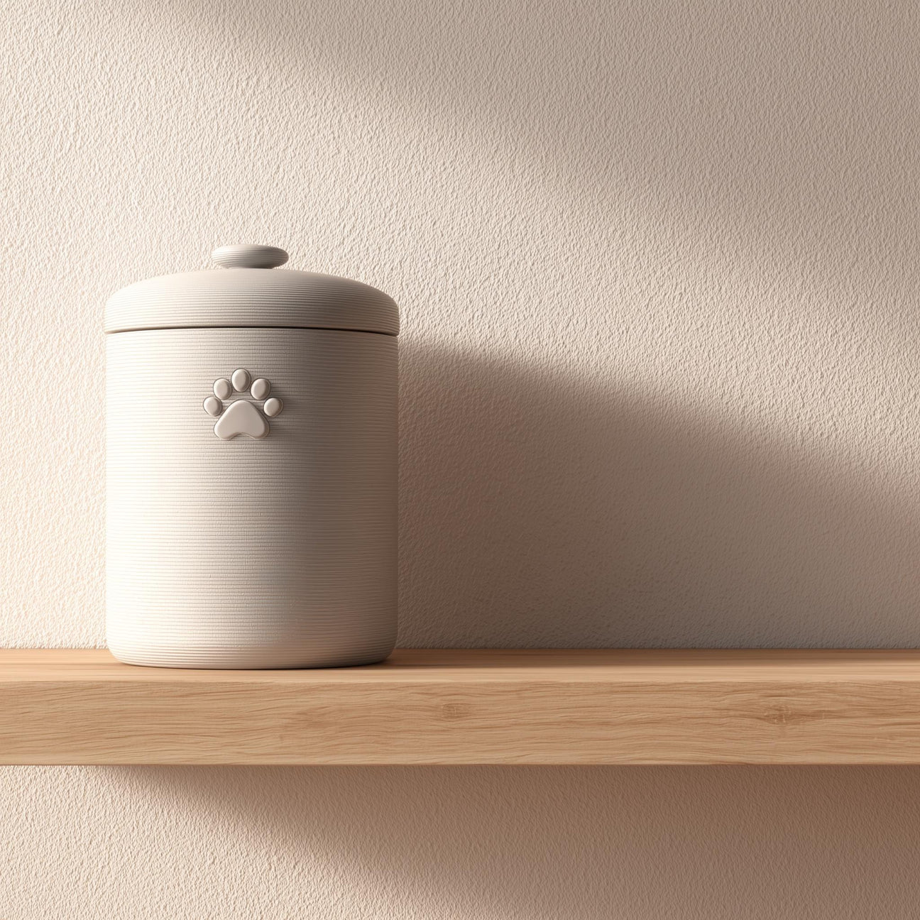 Minimalistlik 3D-prinditud lemmikloomaurn käpajälje detailiga