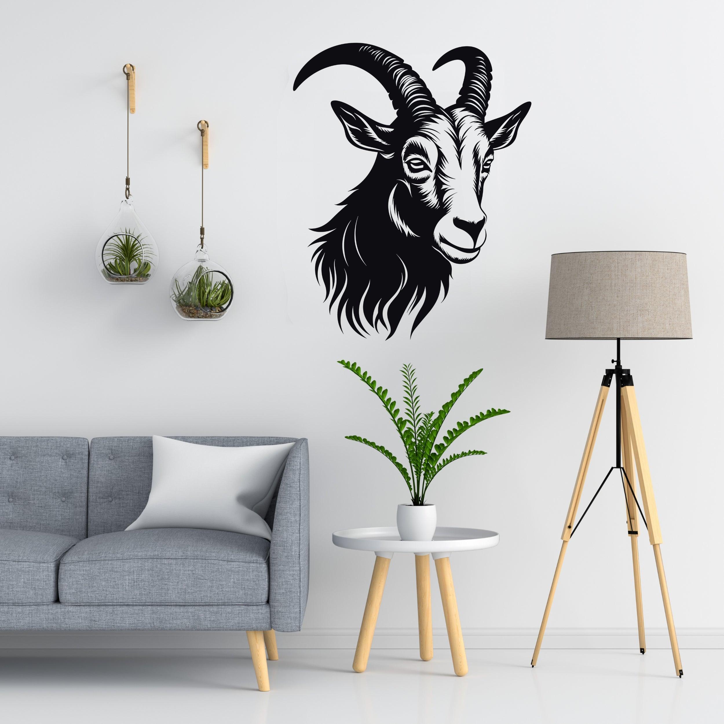 Large Zodiac Goat Wall Decal Art - Thumbnail 2