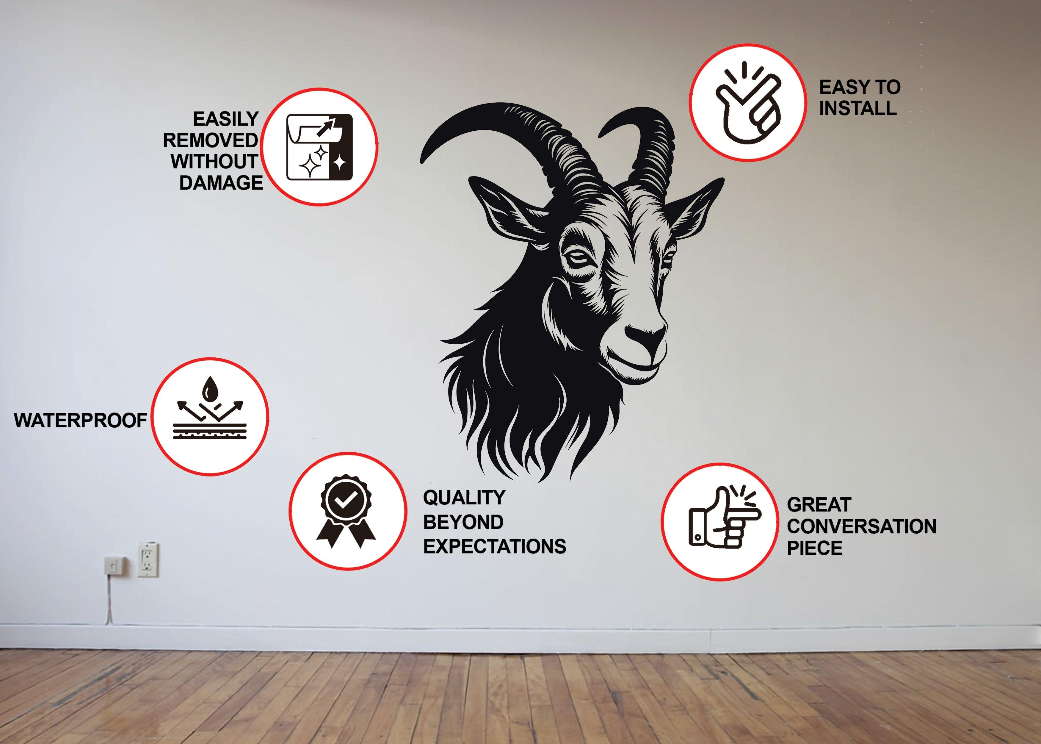 Large Zodiac Goat Wall Decal Art - Thumbnail 4