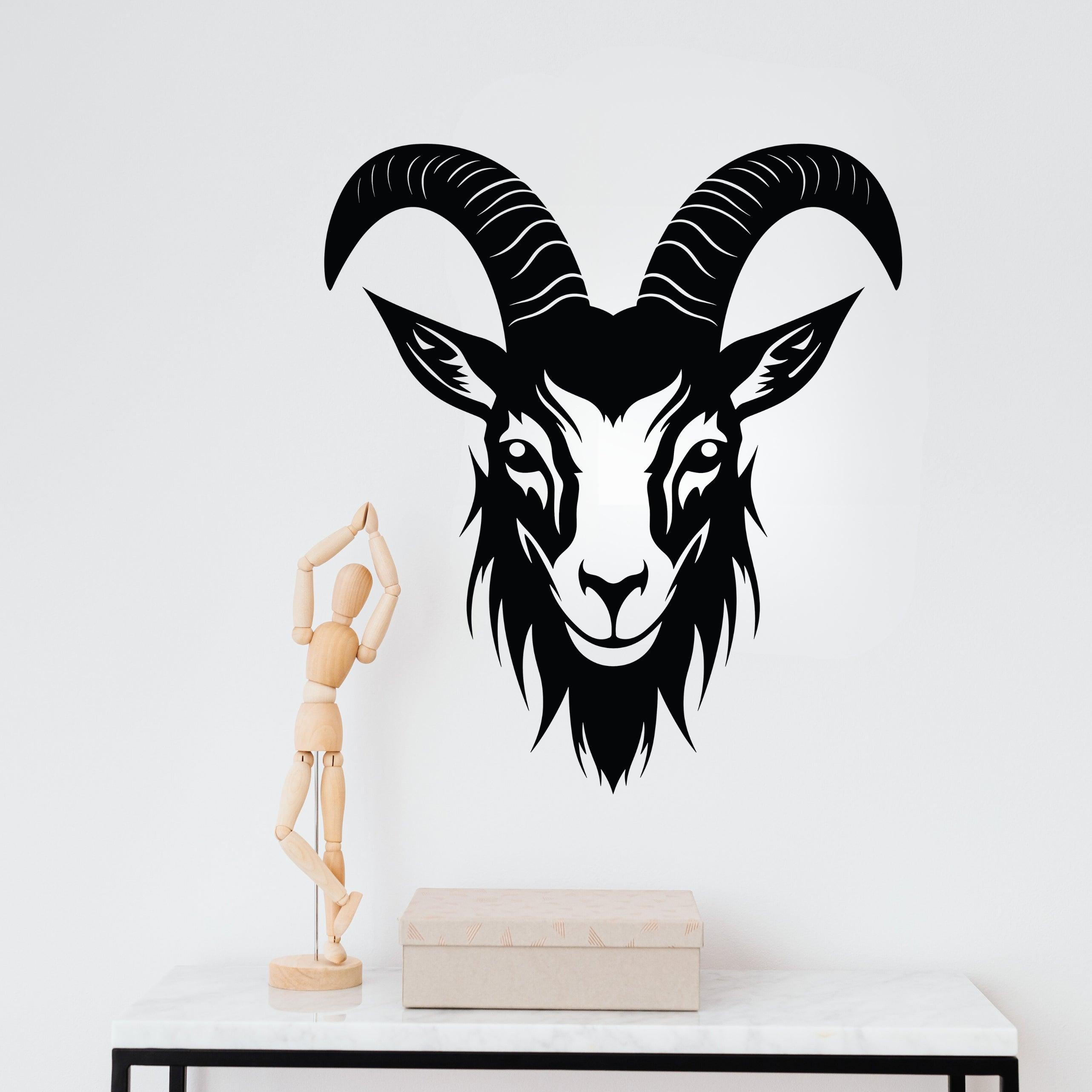 Goat Head Silhouette Wall Sticker - Thumbnail 3