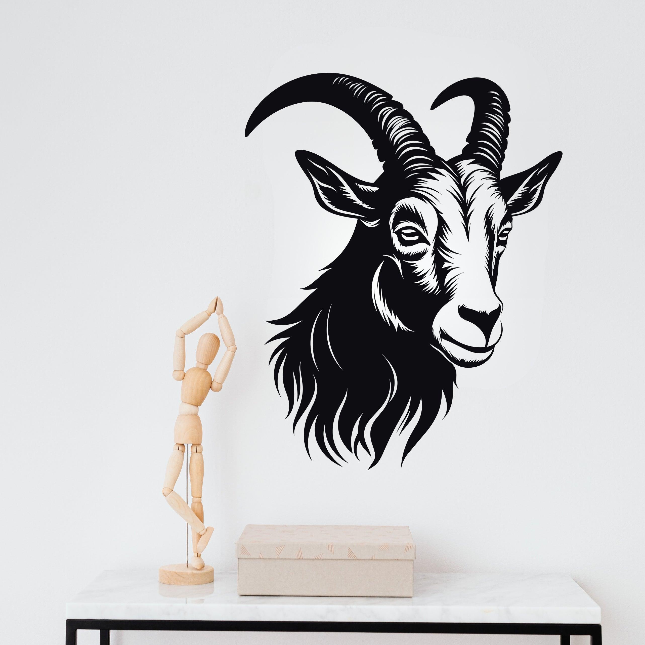 Large Zodiac Goat Wall Decal Art - Thumbnail 3