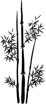 Stylized black bamboo design for wall art, perfect for nature-themed home decor.