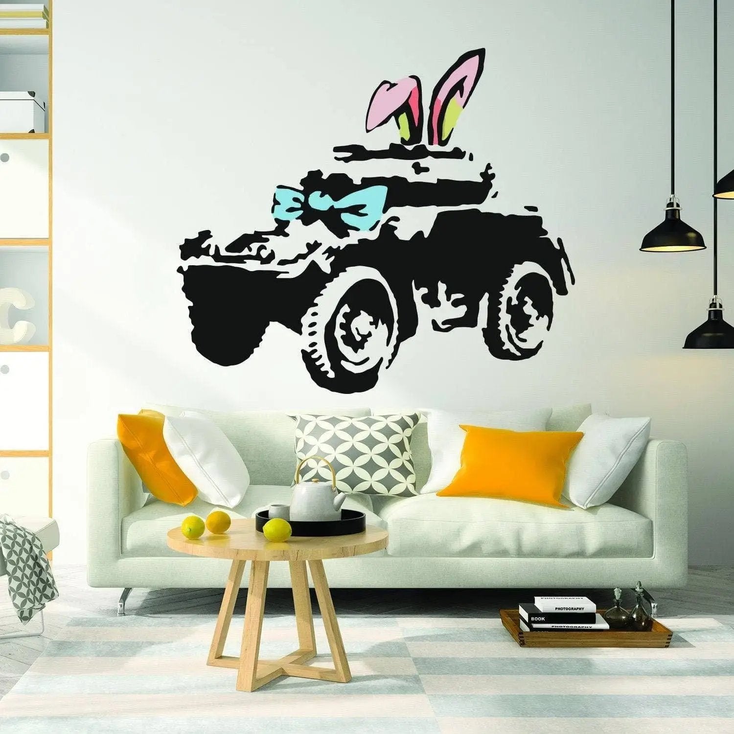 Banksy Armoured Car Wall Art Sticker - Thumbnail 2