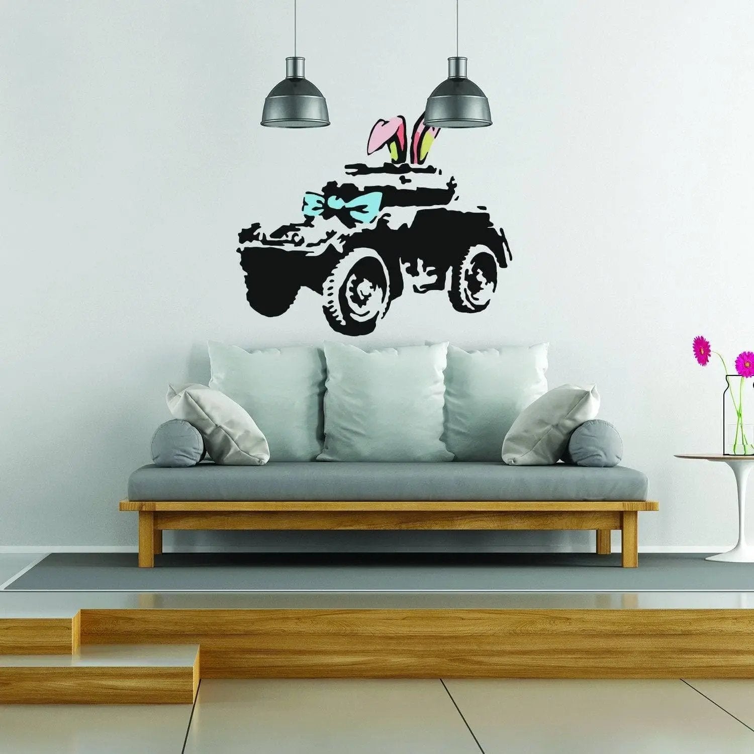 Banksy Armoured Car Wall Art Sticker - Thumbnail 5