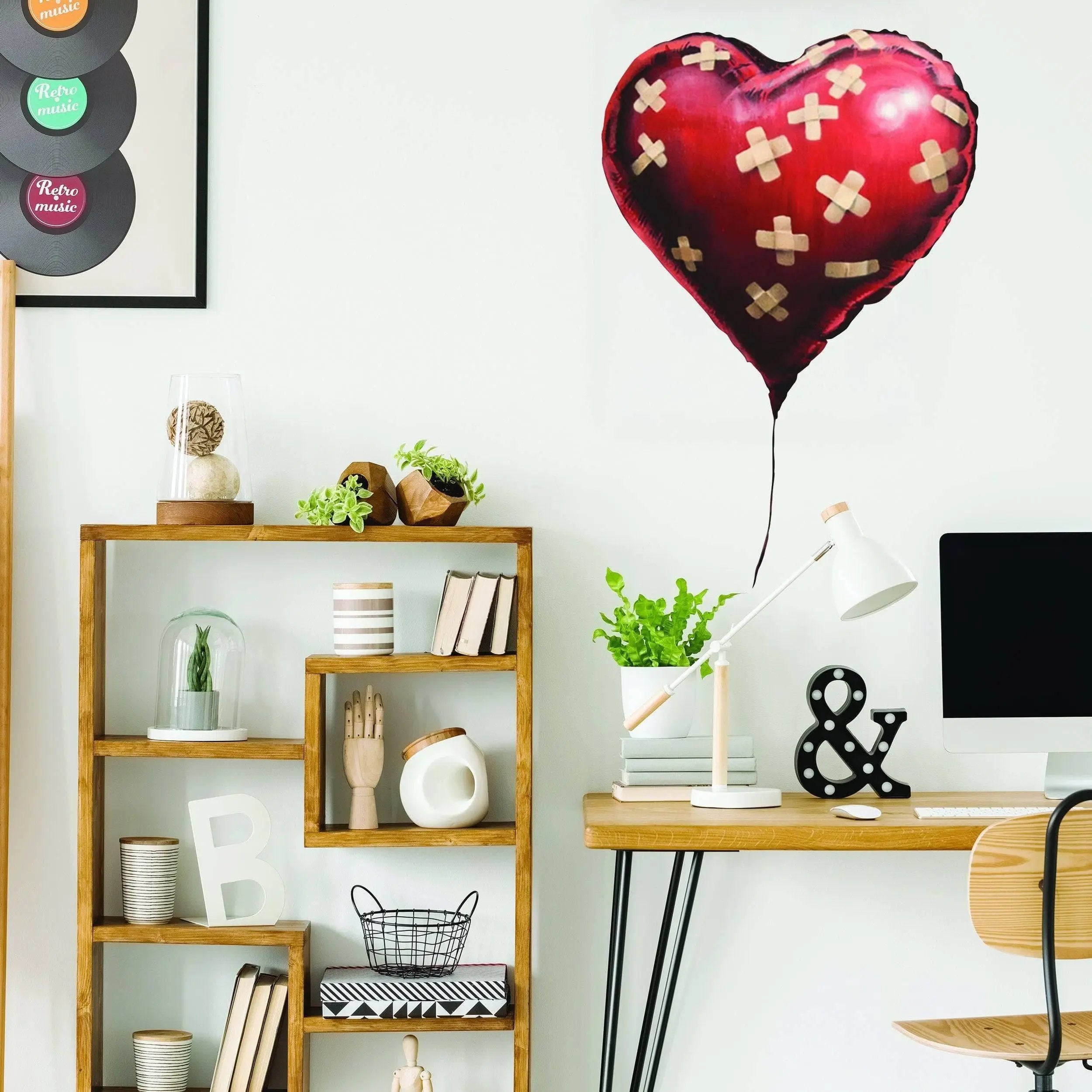 Banksy Heart Balloon Vinyl Wall Sticker - Thumbnail 2