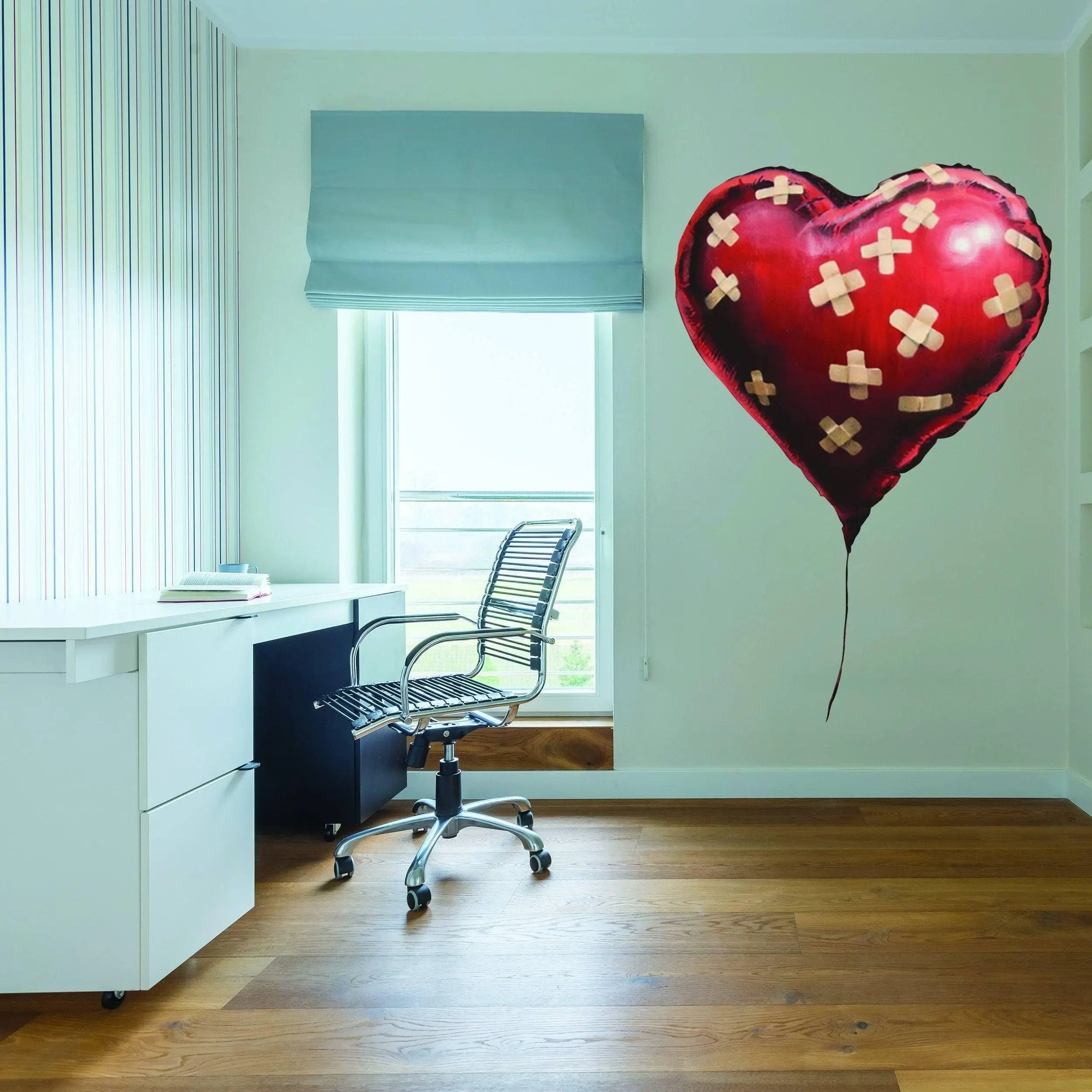 Banksy Heart Balloon Vinyl Wall Sticker - Thumbnail 5