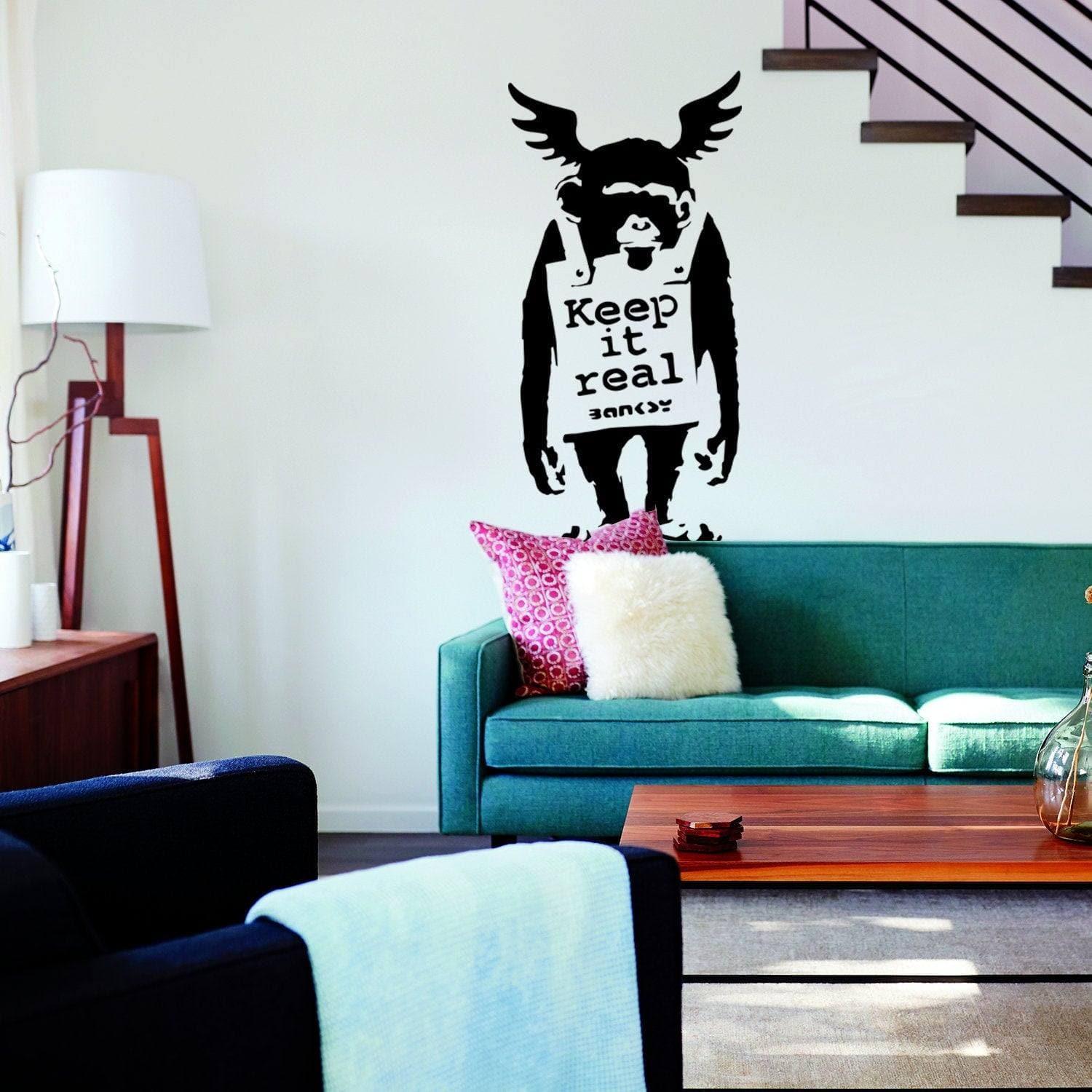 Banksy Laugh Now Monkey Graffiti Decal - Thumbnail 4