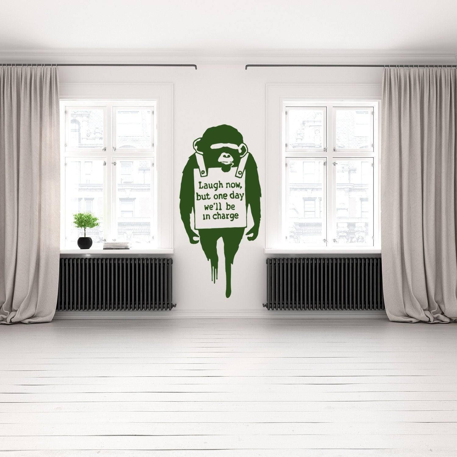 Banksy Inspired Vinyl Decal - Urban Artistry Monkey Wall Art Sticker - Thumbnail 5