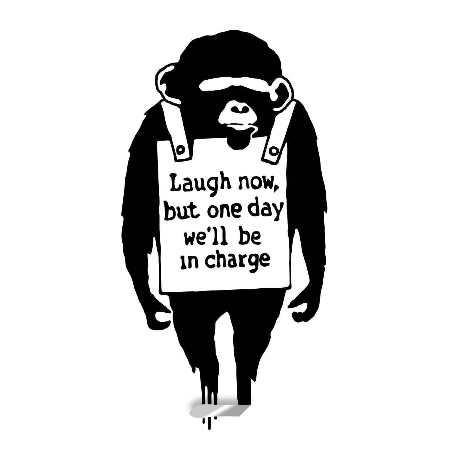 Banksy Inspired Vinyl Decal - Urban Artistry Monkey Wall Art Sticker - Thumbnail 2