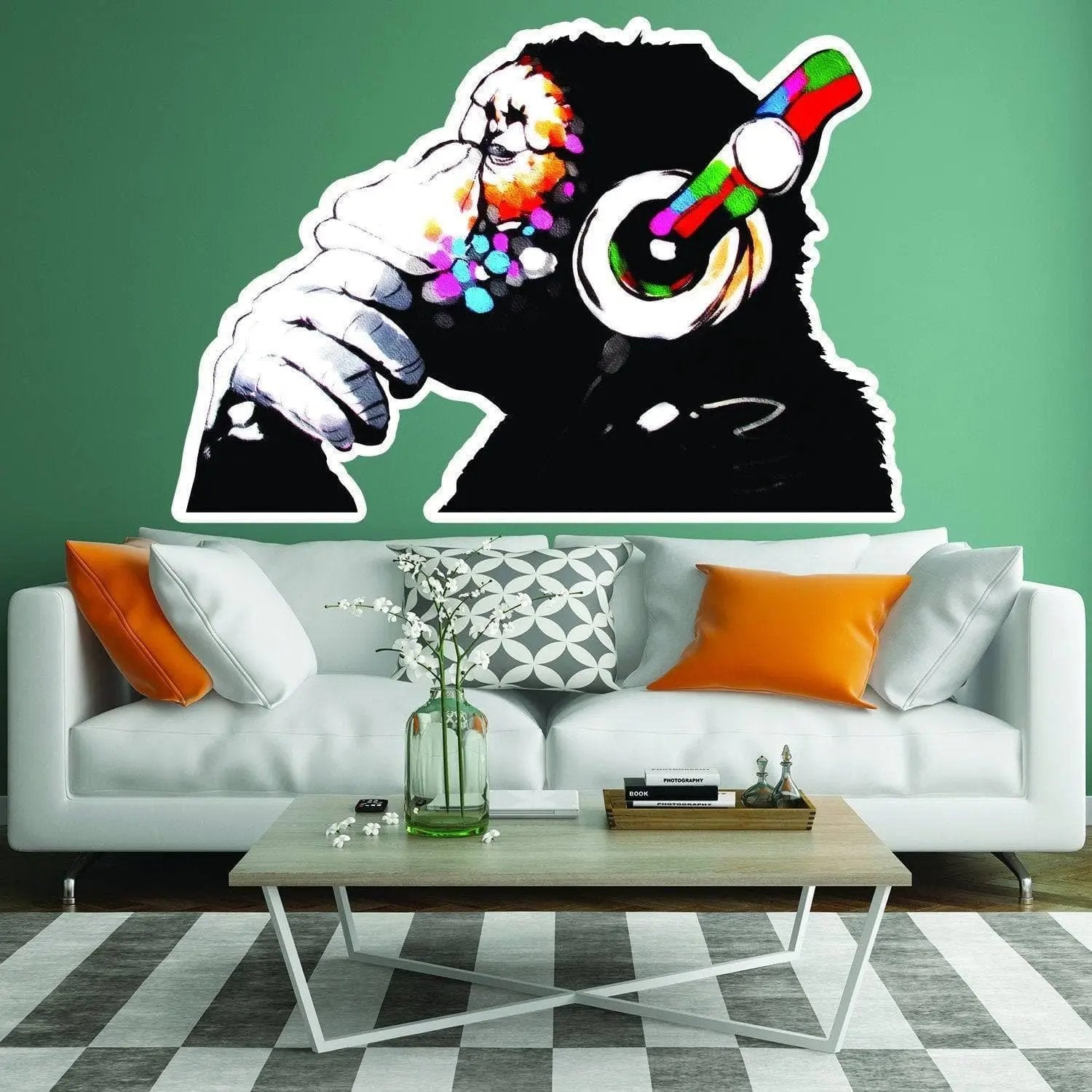 Primate Animal Wall Sticker - Contemplative Monkey Decal – Decords, image size:1500x1500