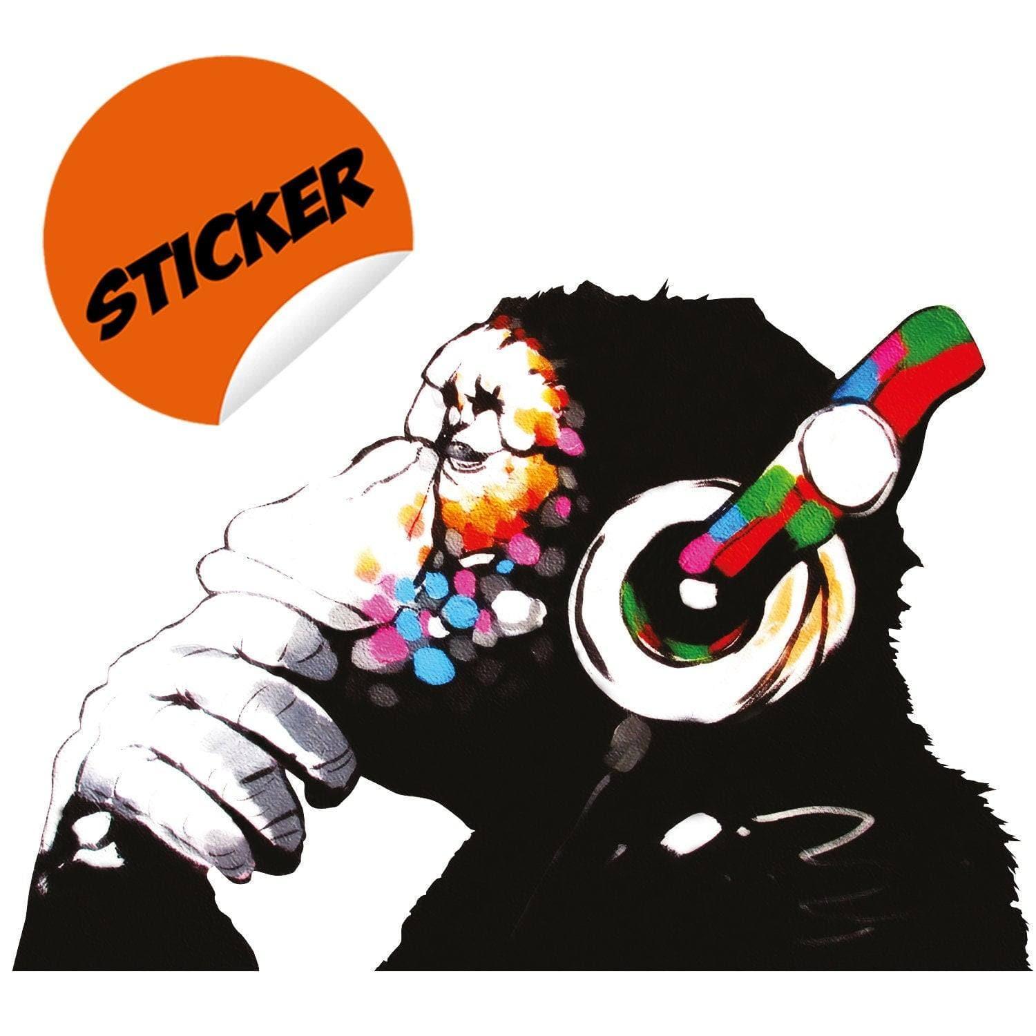 Primate Animal Wall Sticker - Contemplative Monkey Vinyl Decal - Thumbnail 5