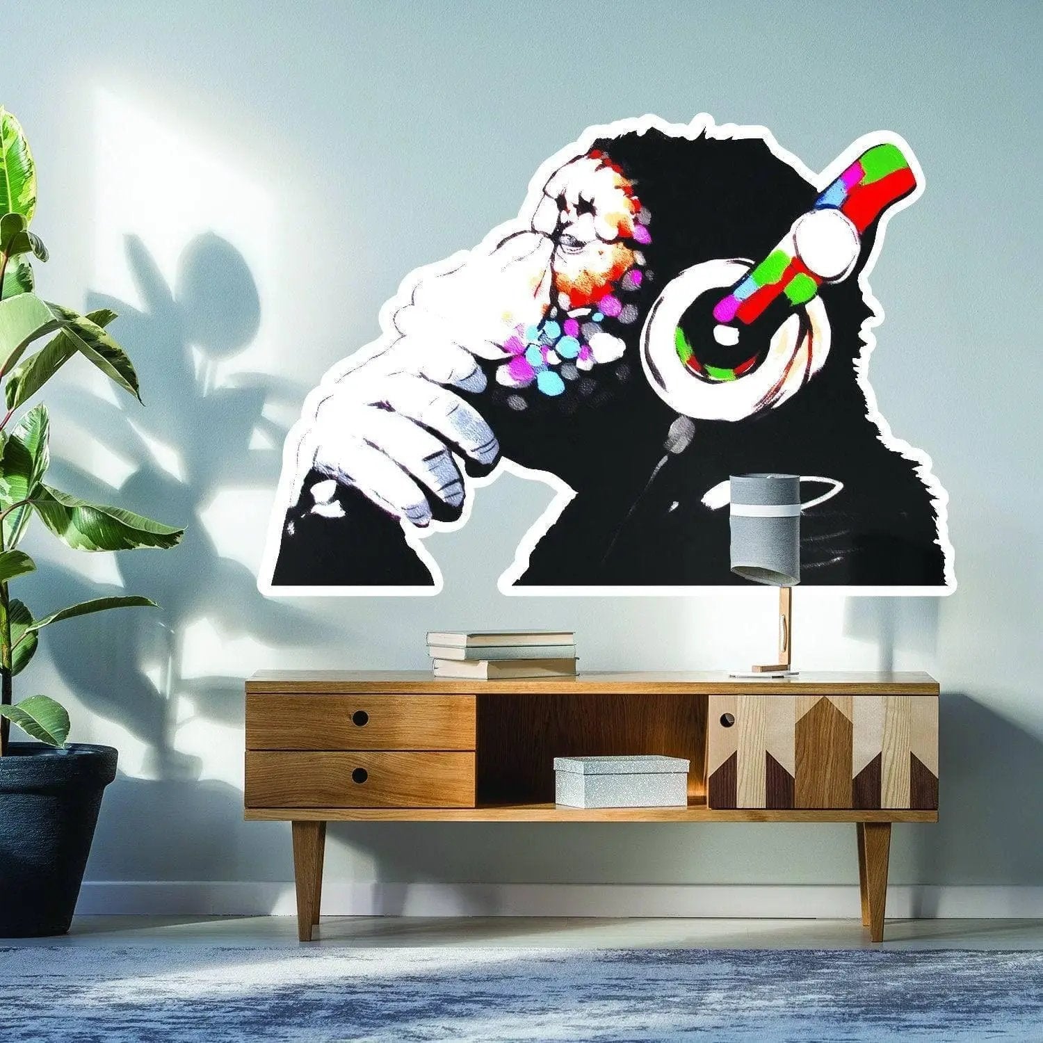 Primate Animal Wall Sticker - Contemplative Monkey Vinyl Decal - Thumbnail 4