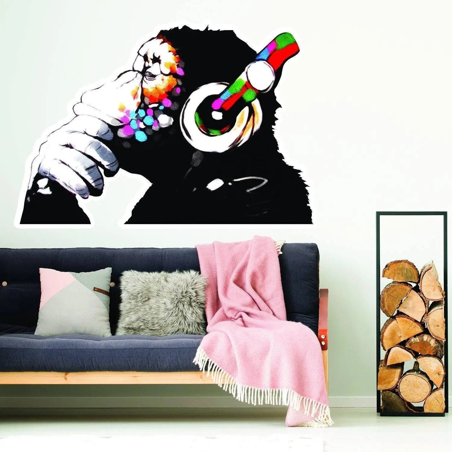 Primate Animal Wall Sticker - Contemplative Monkey Vinyl Decal - Thumbnail 3