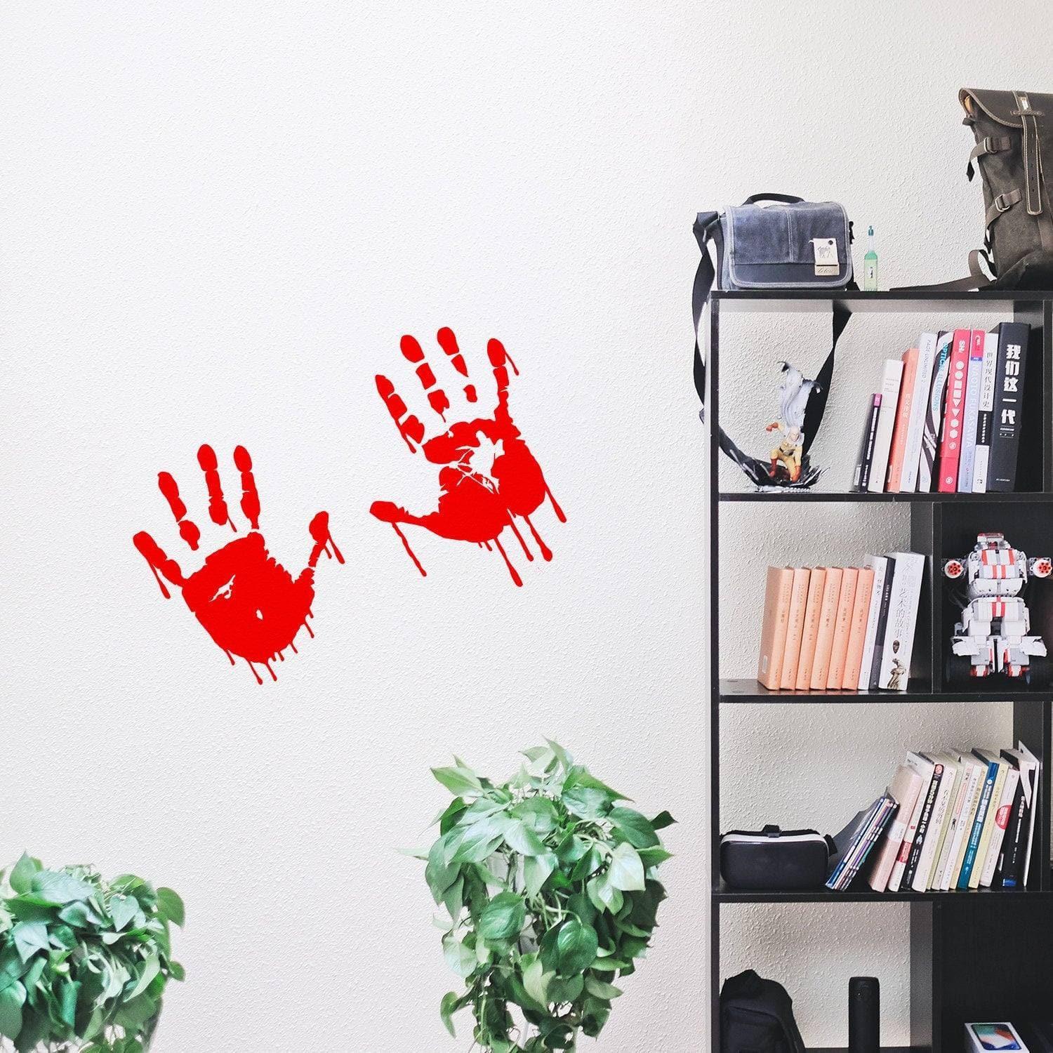 Bloody Hands Scary Red Vinyl Decal - Thumbnail 2