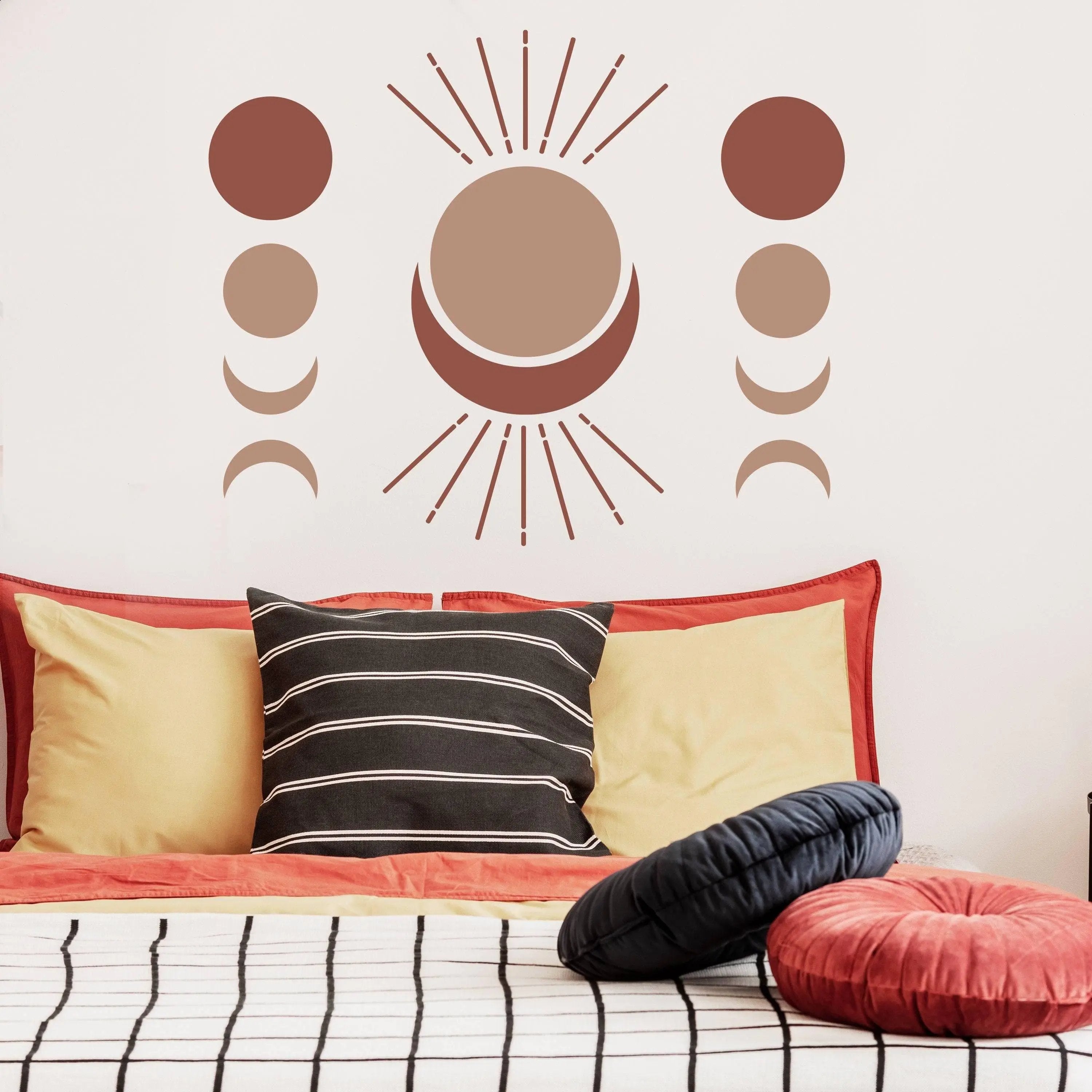 Bohemian Crescent & Moon Phases Wall Decal Sticker - Thumbnail 3