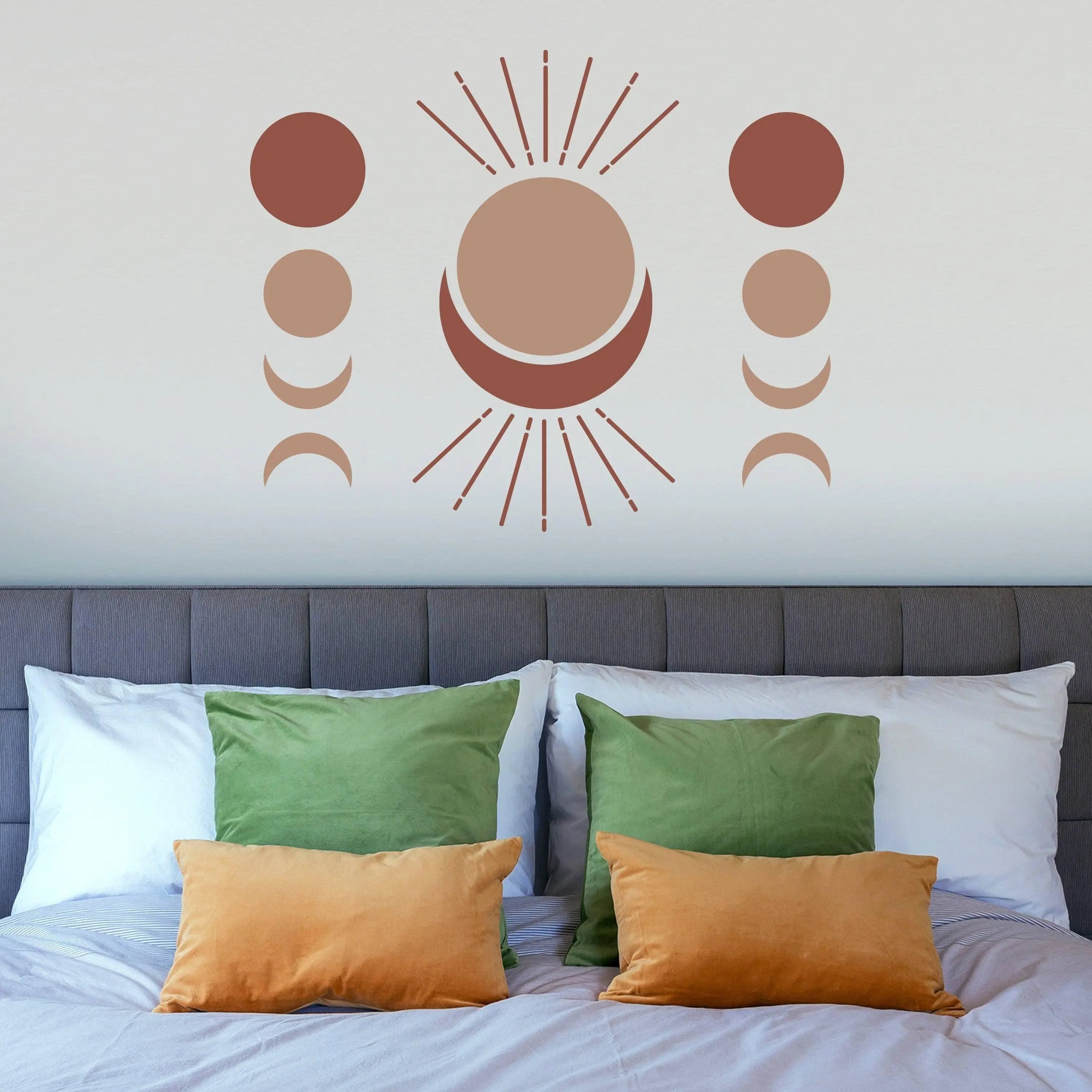 Bohemian Crescent & Moon Phases Wall Decal Sticker - Thumbnail 2