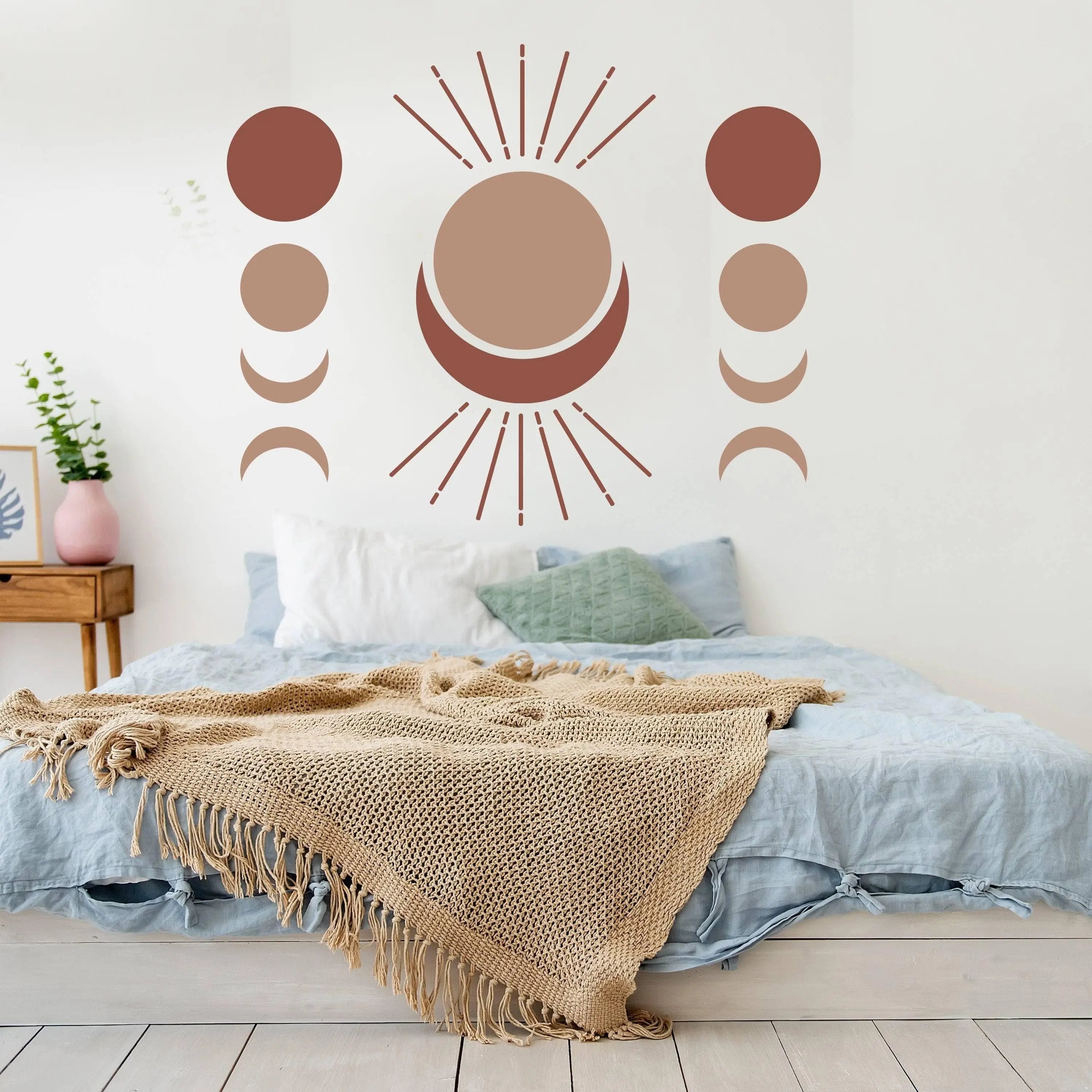 Bohemian Crescent & Moon Phases Wall Decal Sticker - Thumbnail 5