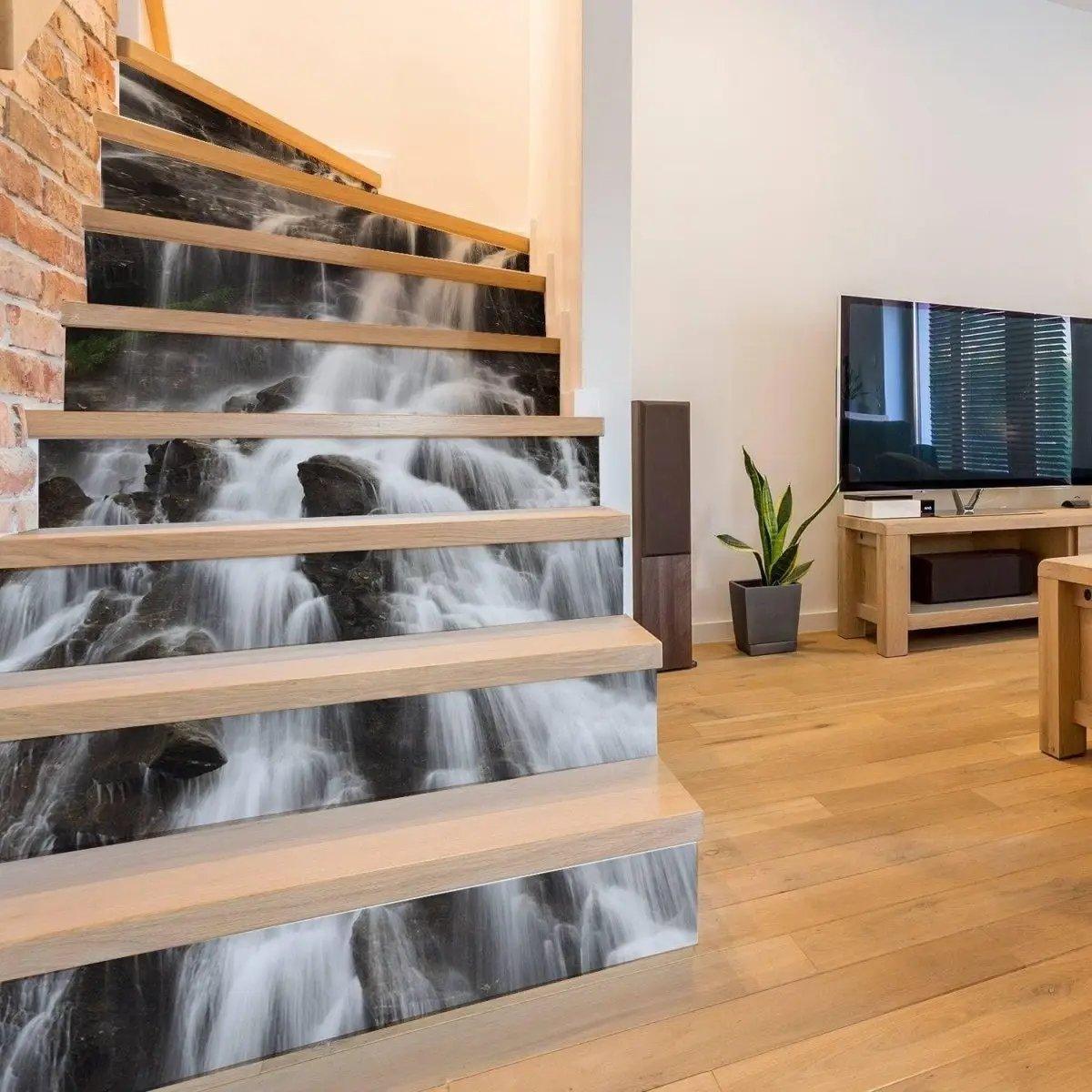 Creative Staircase Vinyl Sticker Decals - Abstract Artistic Design