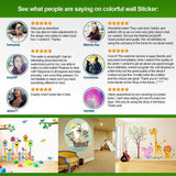 Customer reviews on colorful wall stickers with playful designs for children's spaces and lively decor.