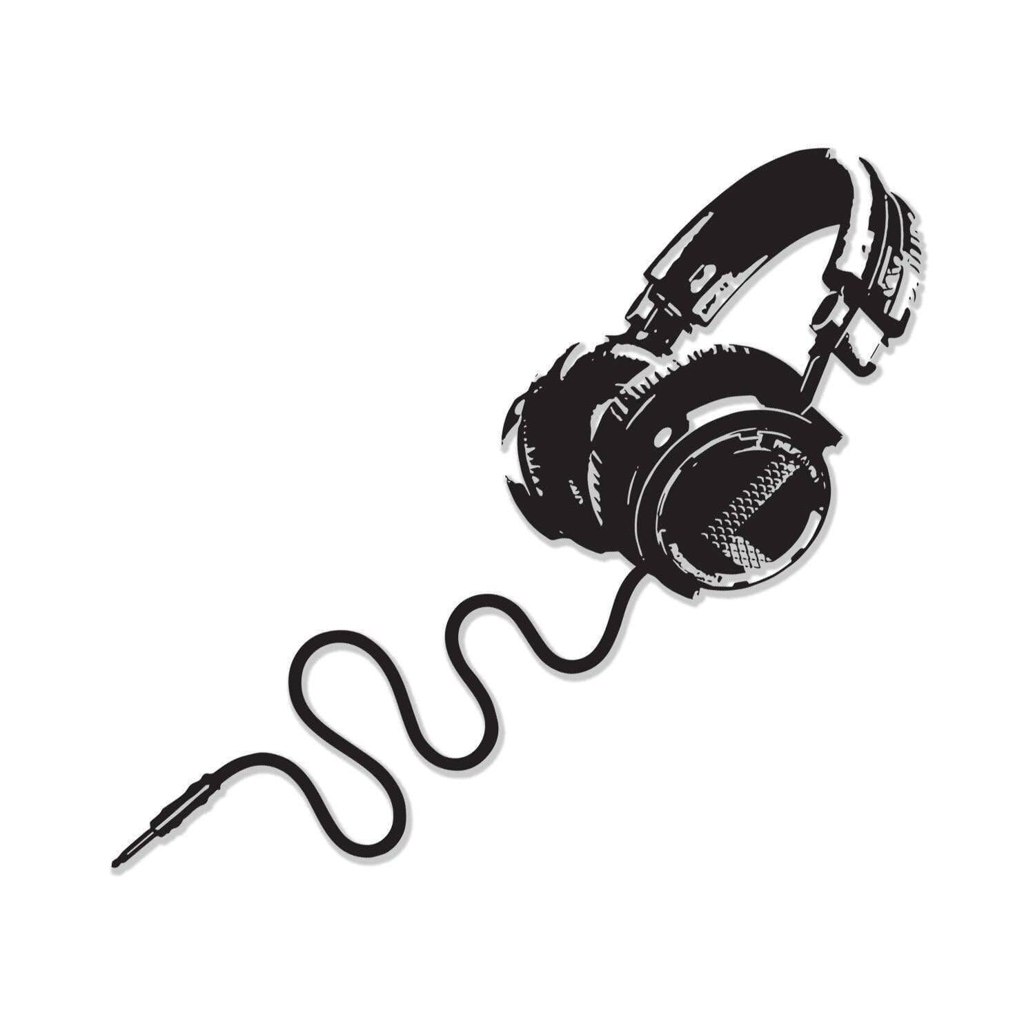 Headphone Vinyl Wall Sticker Music Art DJ Decal