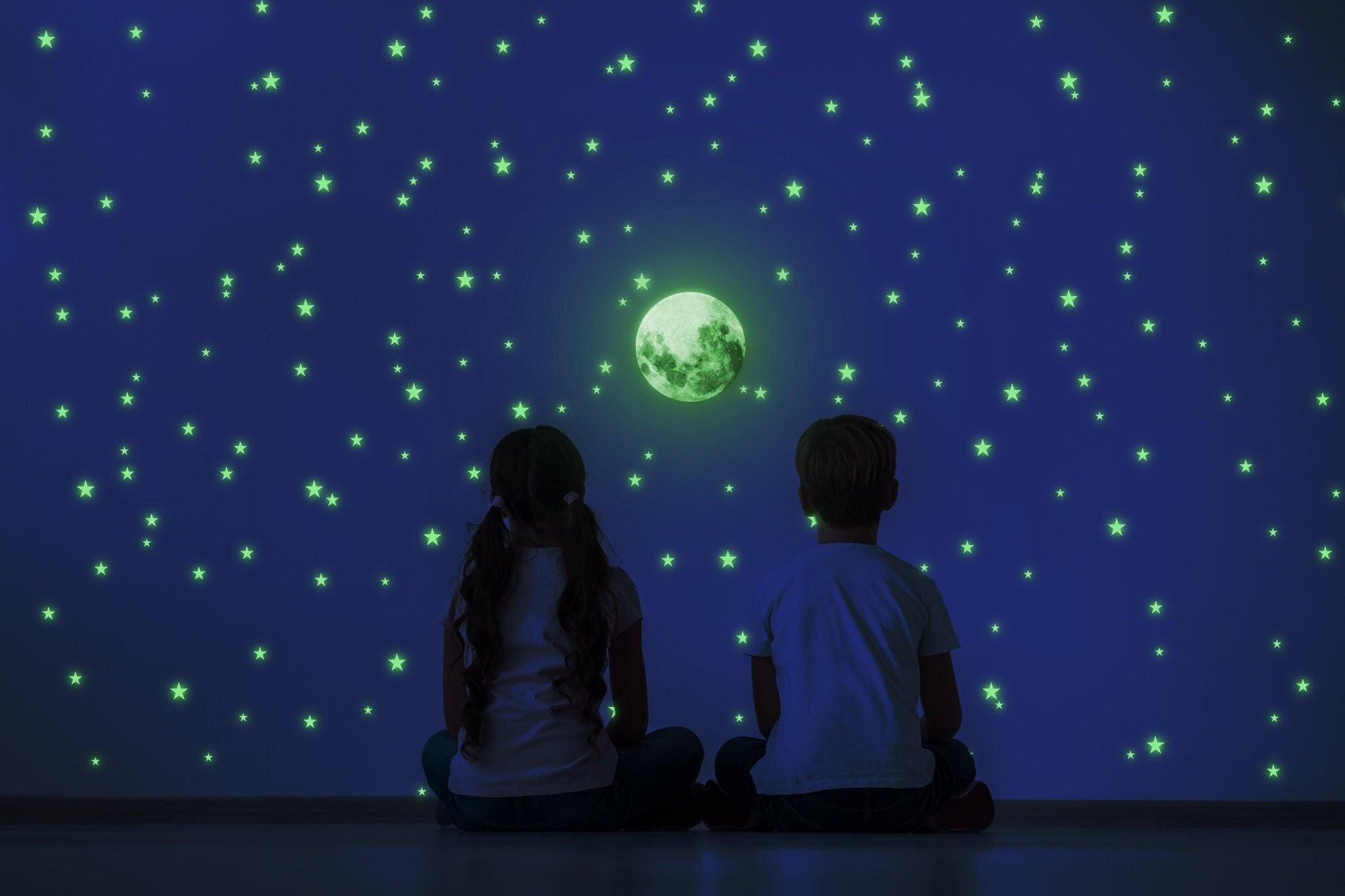 Glow in the Dark Planet Rocket Stars Moon Ceiling Sticker Wall Decal - Thumbnail 3