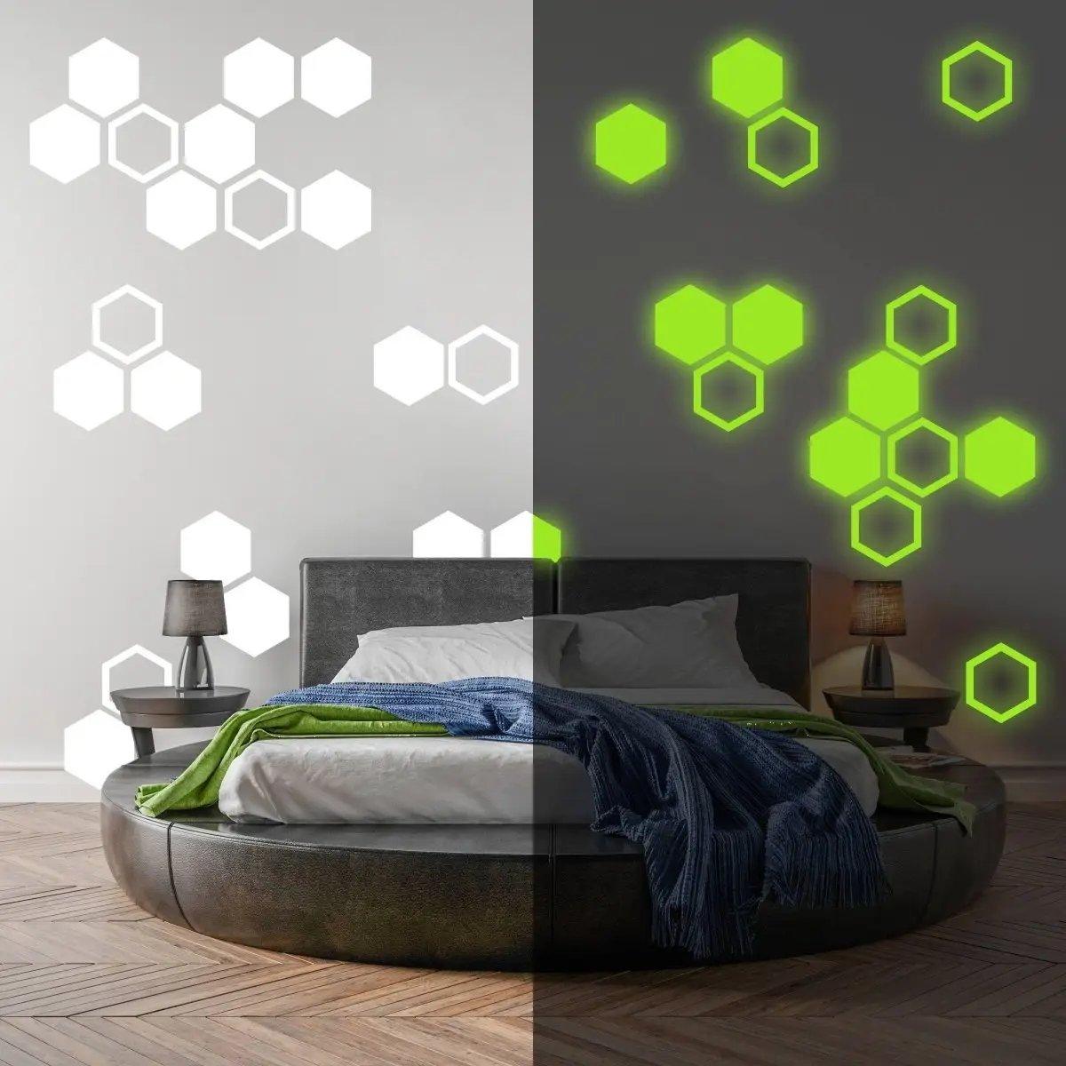 Hexagon Glow in the Dark Wall Stickers - Thumbnail 4
