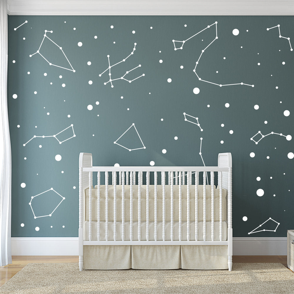 Constellations Vinyl Wall Stickers - Zodiac Star Space Ceiling Art Decals