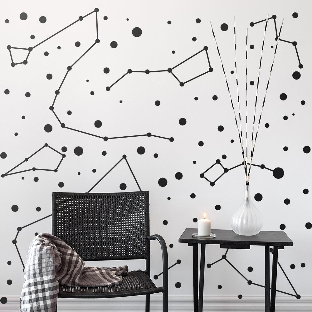 Constellations Vinyl Wall Stickers - Zodiac Star Space Ceiling Art Decals