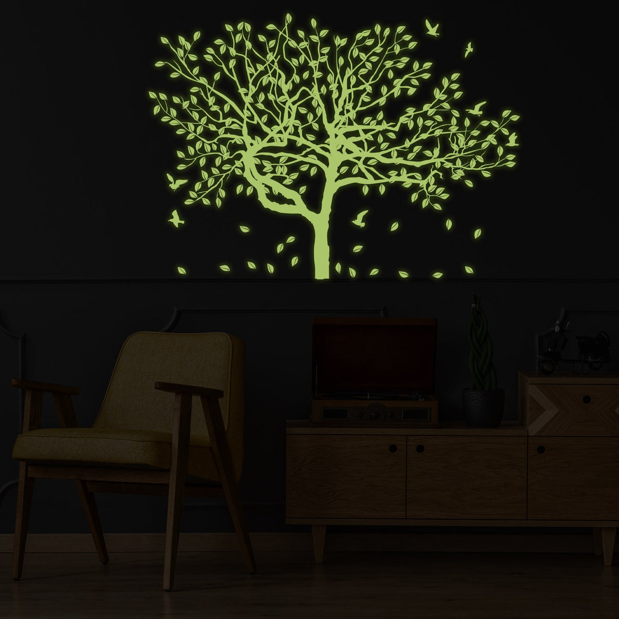 Glow In The Dark Wall Vinyl Sticker Art - Luminescent Neon Night Glowing Light Decal Kid Room Stick