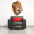 Lion King With Crown Vinyl Wall Sticker - Funny Lions Head Cut Seal Art Decal