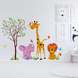 Nursery Animal Wall Decor Vinyl Sticker - Art Jungle Kid Baby Set Cute Decal