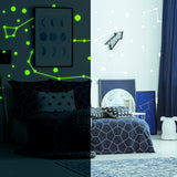 225x Glow In Dark Zodiac Star Wall Sticker - Nursery Ceiling Glowing Vinyl Luminous Decor Decal