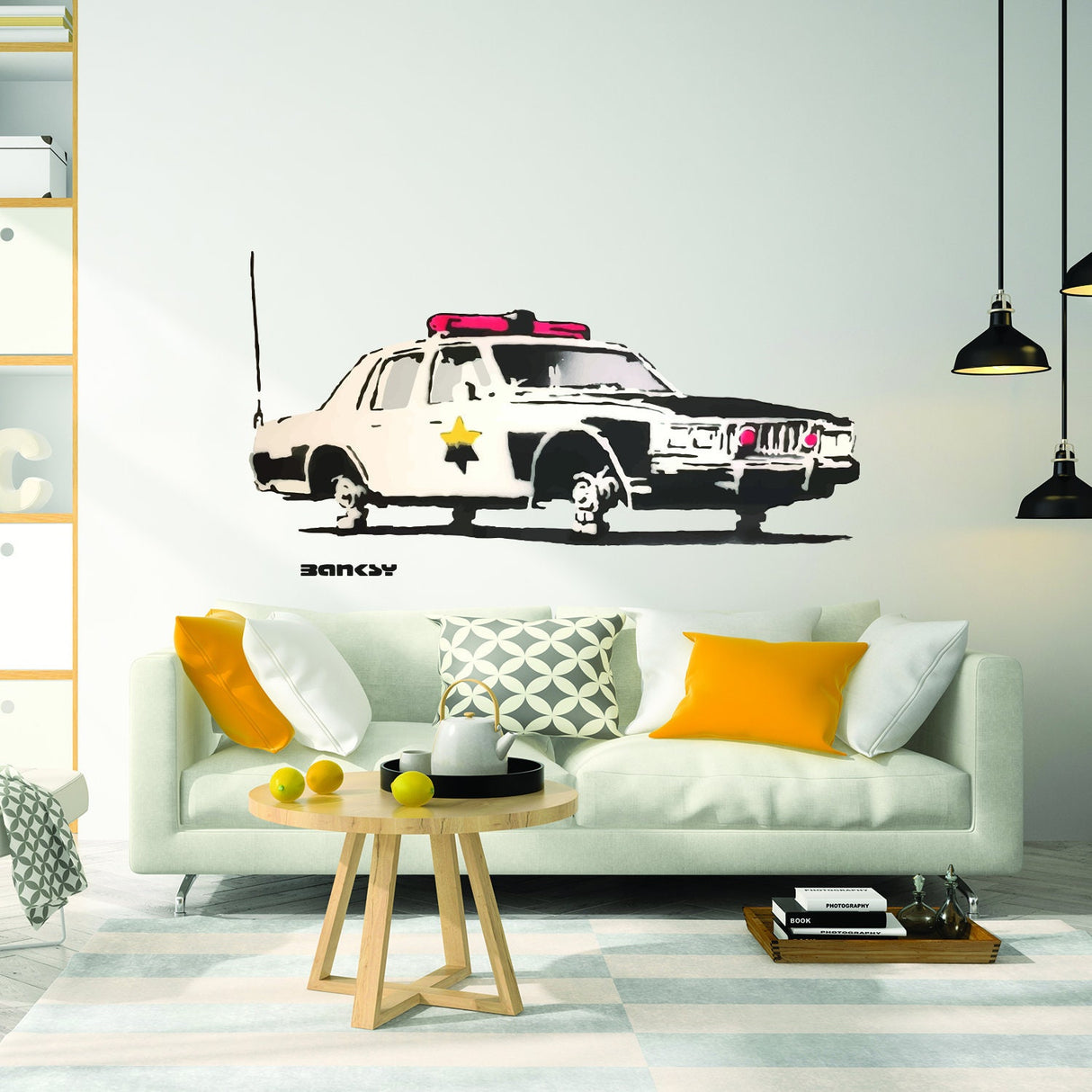 Police Car Wall Vinyl Sticker - Officer Art Mural Decal Label