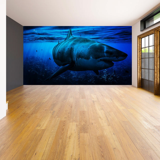 Ocean Shark Wallpaper Art Decal - Underwater 3d Decor Wall Paper Removable Sticker