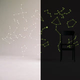 Glowing Vinyl Ceiling Decal Star Map with Lines - Glow in the Dark Constellations Sticker