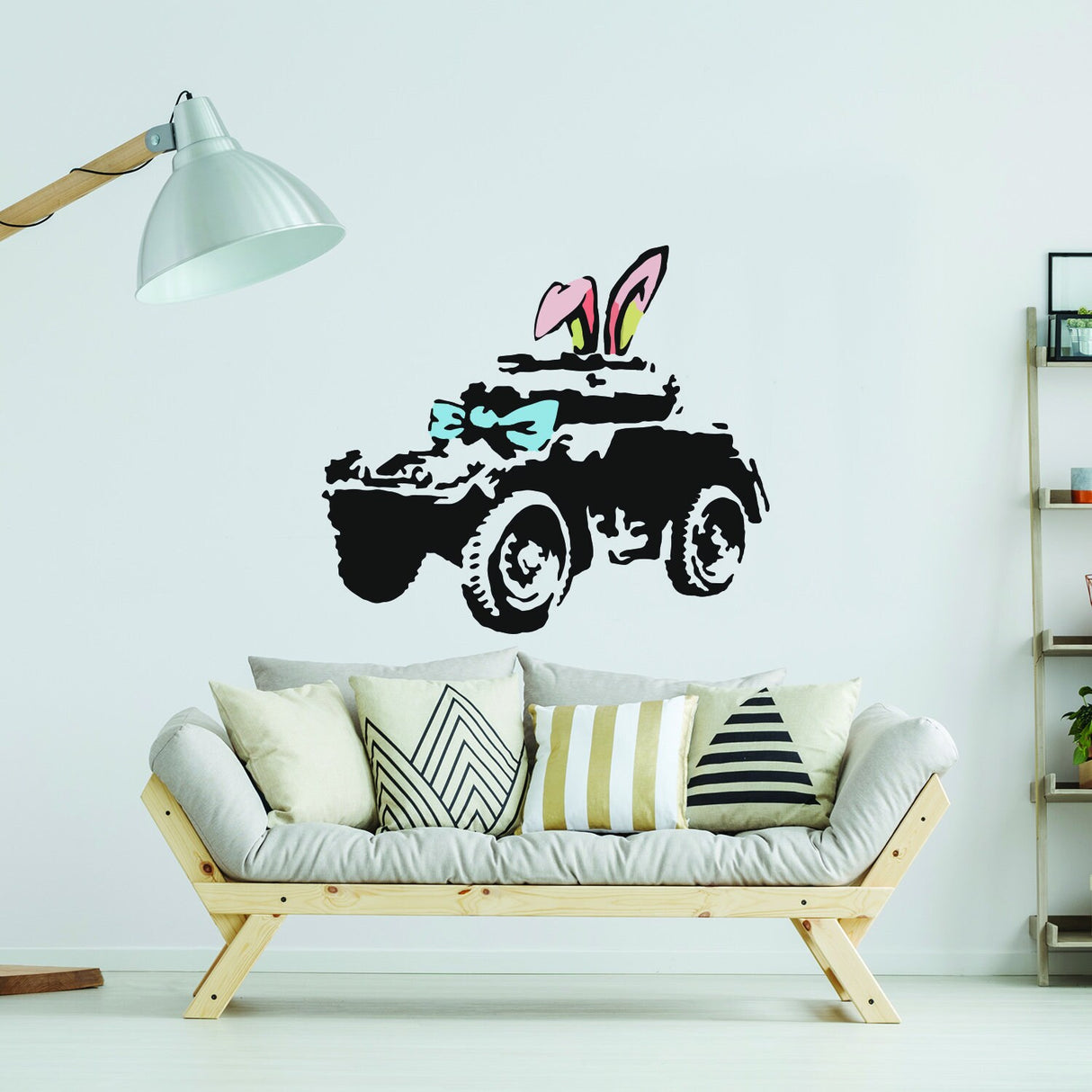 Banksy Armoured Car Wall Art Sticker - Street Graffiti Artwork Cool Vinyl Decal