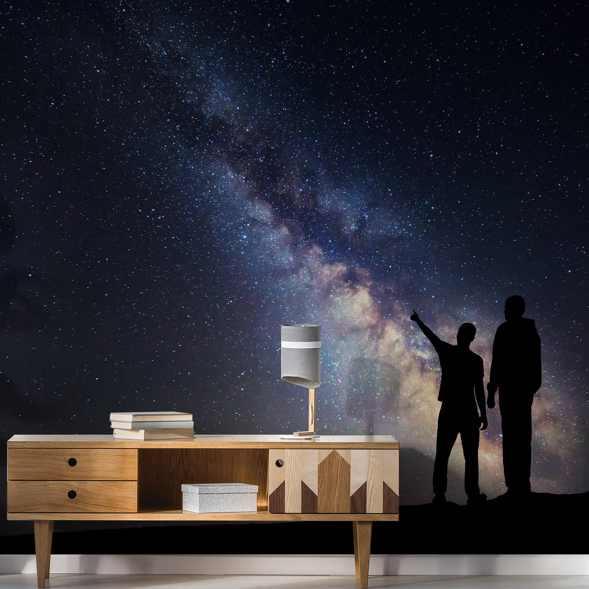 Deep Outer Space Wallpaper Art Decor Decal - 3d Galaxy Kid Nursery Room Removable Wall Sticker